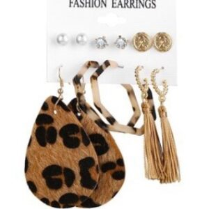 Leopard Print Earring Set