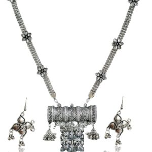 Oxidized Indian Pendant Necklace