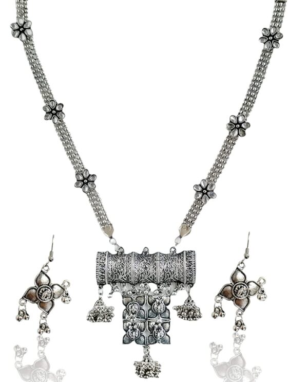 Oxidized Indian Pendant Necklace