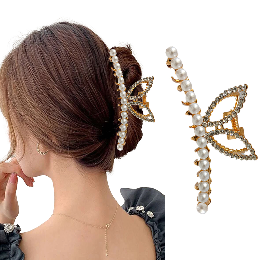 6 Pcs butterfly clip Korean Style Vintage Big Gold Metal Hair Claw Cat Ears  Geometric Hair