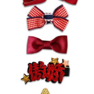 Red Large Bow Hair Clips