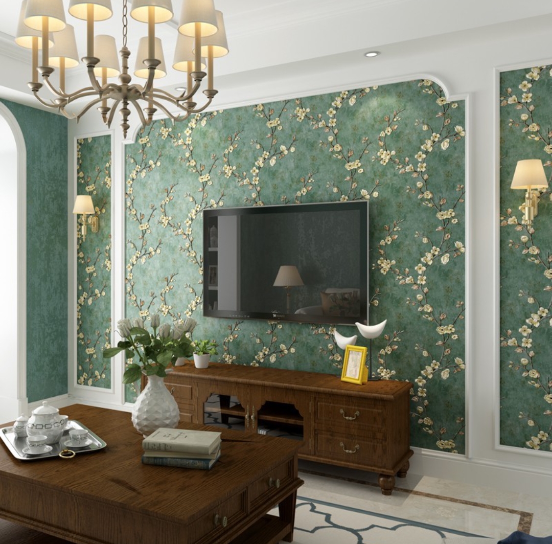 Buy Blooming Wall Vintage Green Floral Wallpaper Wall Mural for Livingroom  Bedroom Kitchen Bathroom 208 In328 Ft57 SqftMulticolor K2A8 Online  at desertcartINDIA