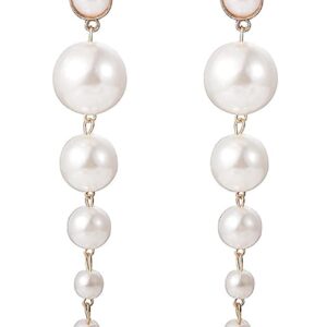 white dangle pearl earrings