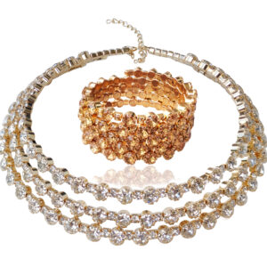 Multi-Rhine-Gold-Choker/Bracelet