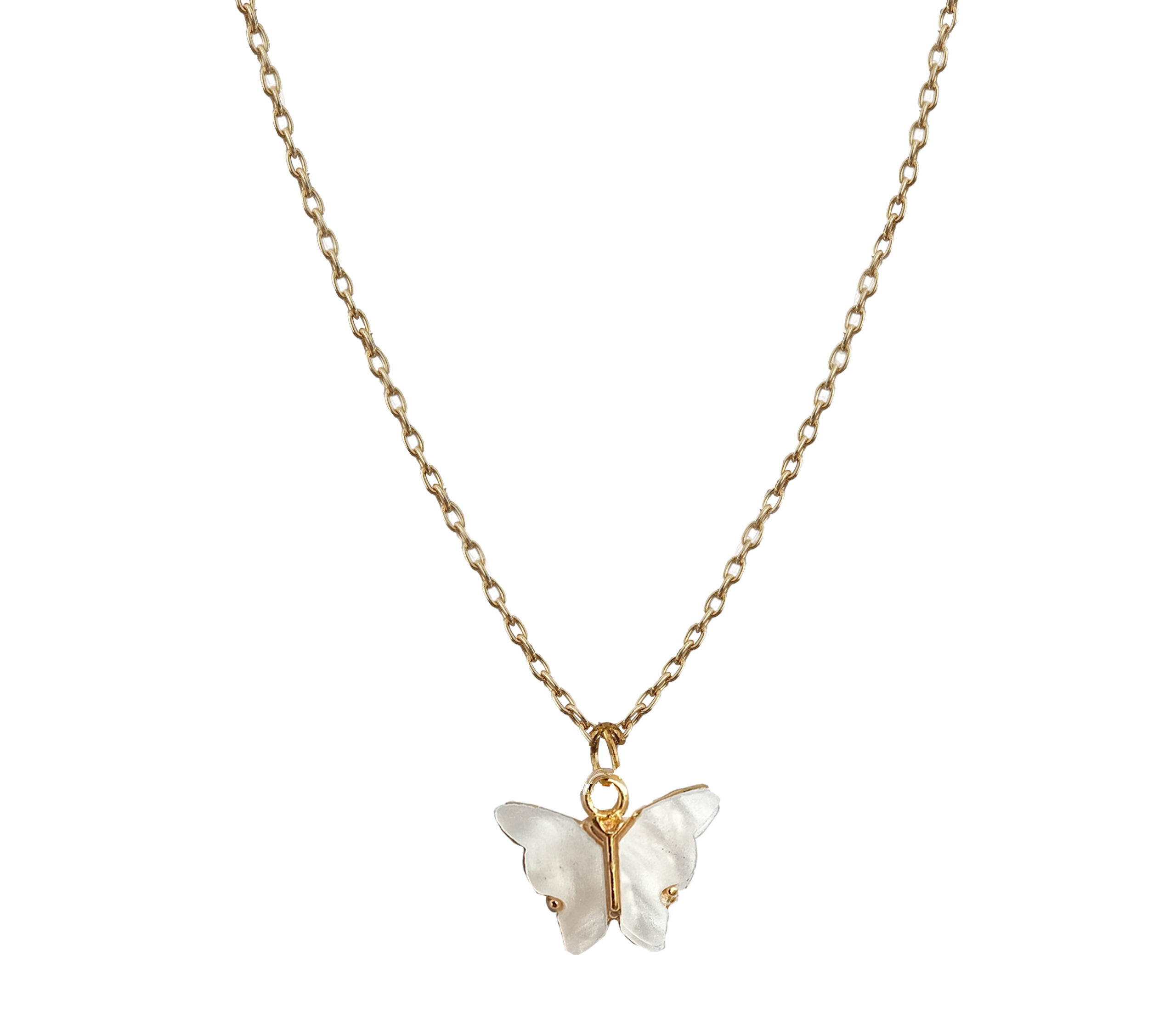 Natural Fancy Color Yellow Diamond Butterfly Pendant Chain for Women J