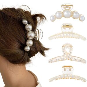 White large pearl hair claw